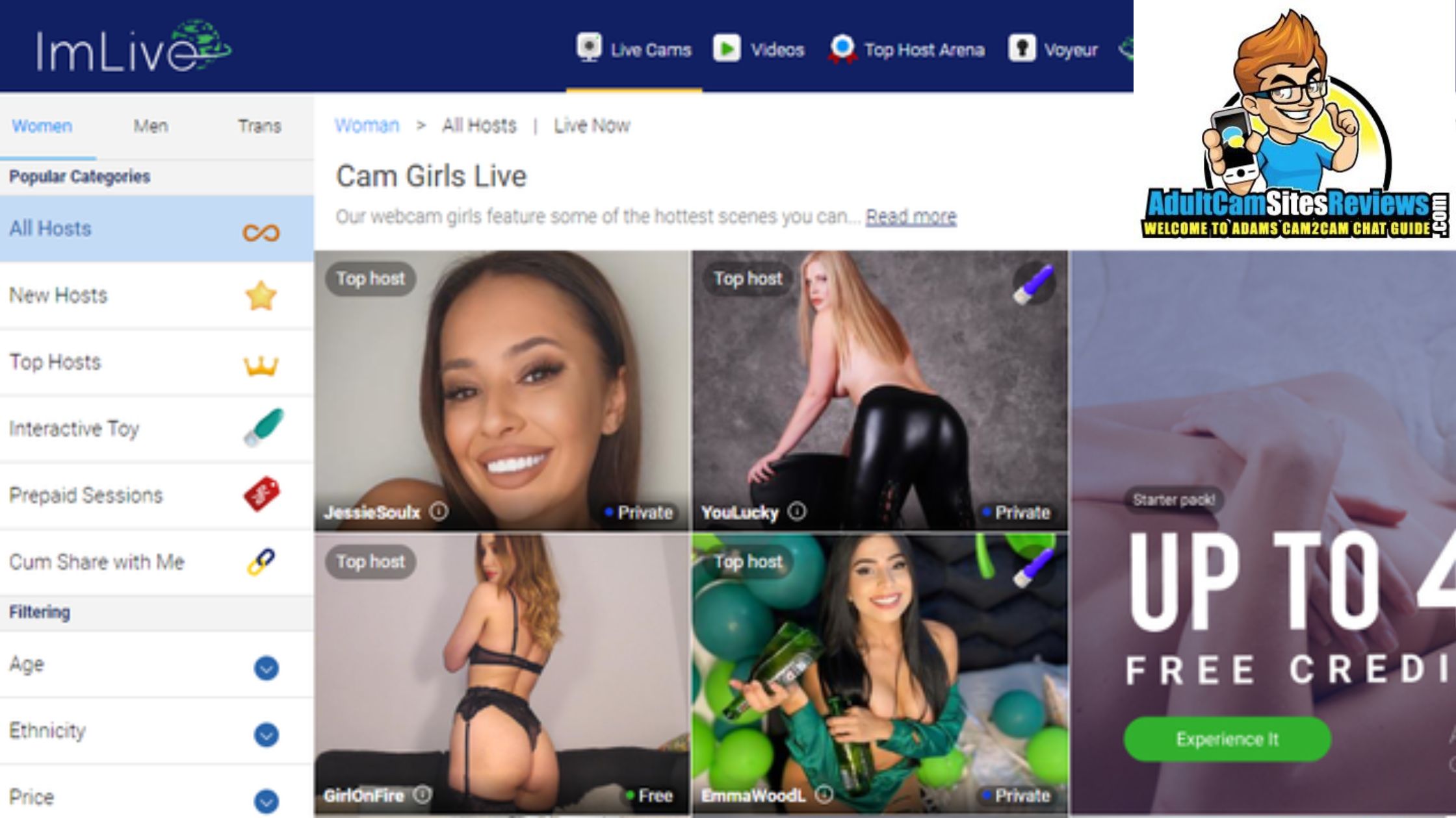 ImLive - Popular Cam Site for Big Butt Cam Models